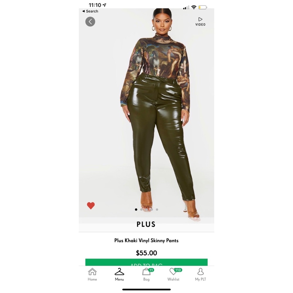 Green vinyl Pants